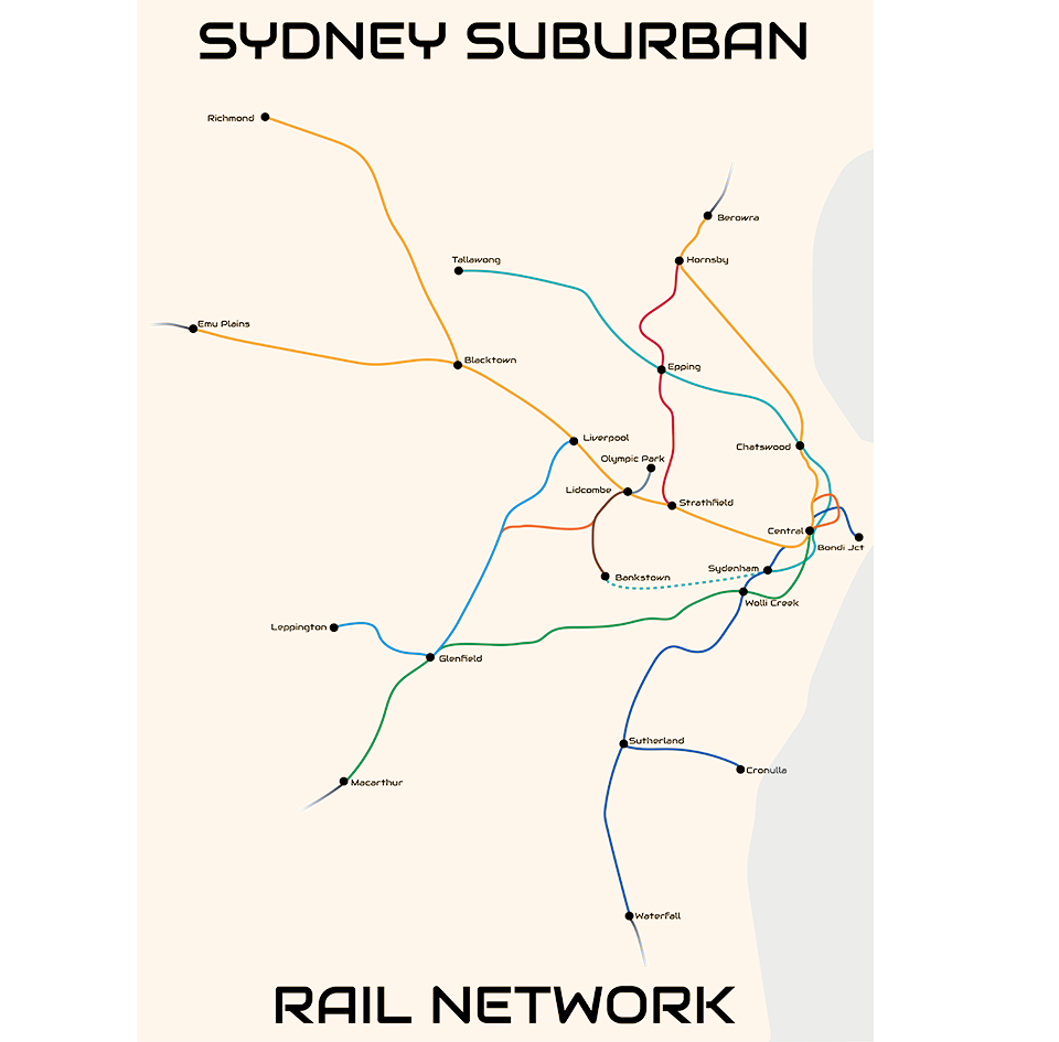 A3 Sydney Suburban Rail | MAP
